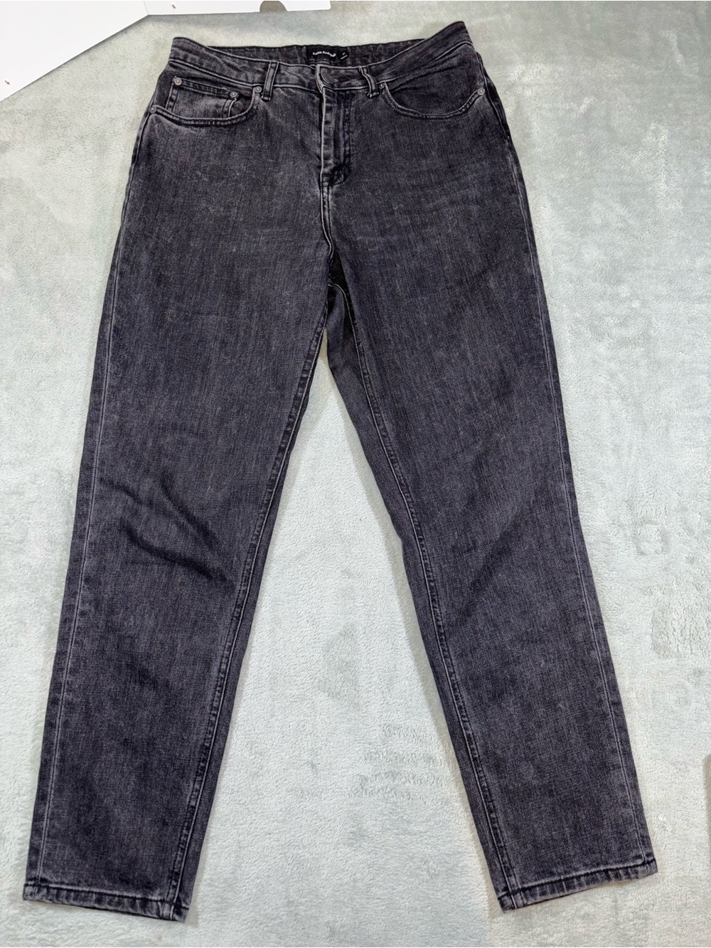 Frank And Oak "The Stevie" Tapered High-Rise Jeans in Washed Black - Size 29